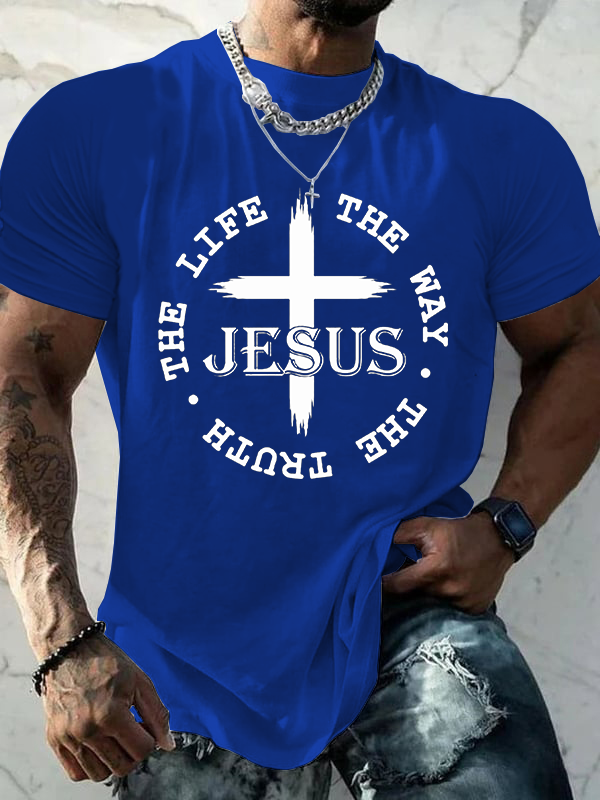 The Way The Truth The Life Jesus God Christian Cotton T-Shirt