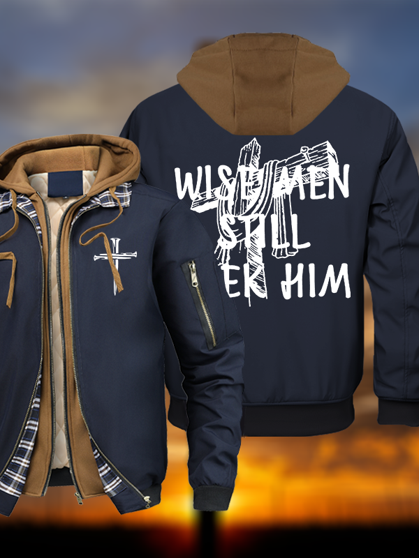 Wise Men Still Seek Him Warm Hooded Bomber Jacket