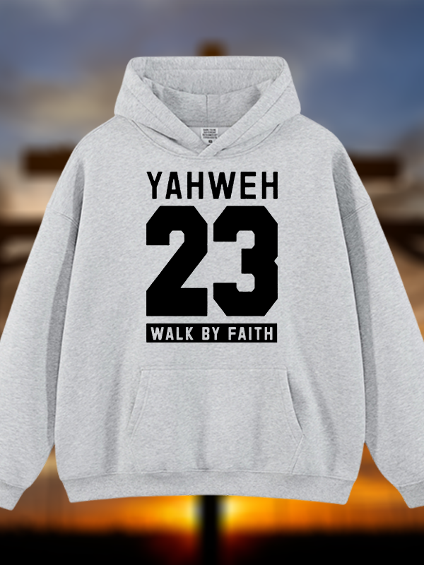 Walk By Faith Jesus God Christian Plush Fleece-Lined Hoodie