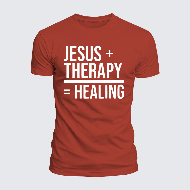 Jesus Therapy Healing Jesus God Christian  – Luxe Mercerized Interlock Cotton Tee