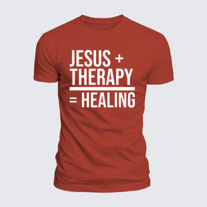 Jesus Therapy Healing Jesus God Christian  – Luxe Mercerized Interlock Cotton Tee