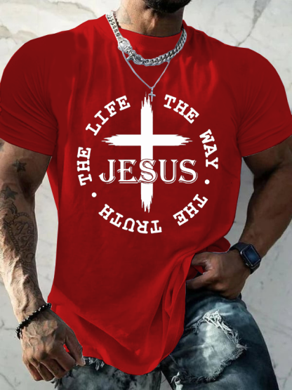 The Way The Truth The Life Jesus God Christian Cotton T-Shirt