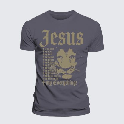 Jesus Is My God King Lord Jesus God Christian Premium Mercerized Cotton Tee