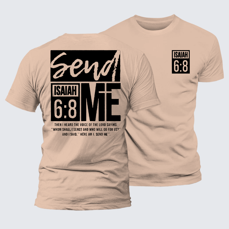 Send Me  Jesus God Christian Premium Mercerized Cotton Tee