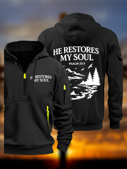He Restores My Soul Jesus God Christian Zipper Hoodies