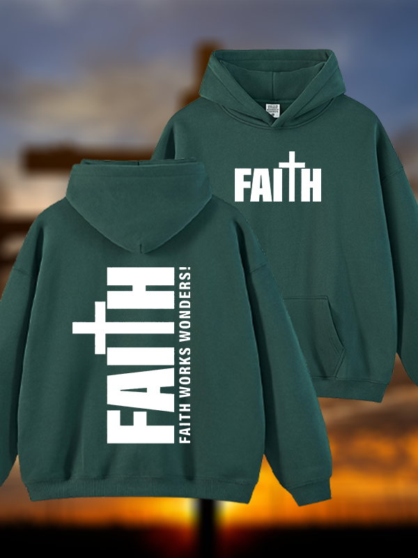 Faith Jesus God Christian Plush Fleece-Lined Hoodie
