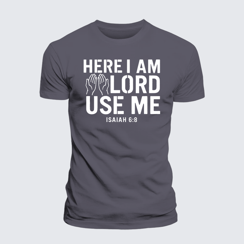 Here l am Lord Use Me Jesus God Christian Premium Mercerized Cotton Tee