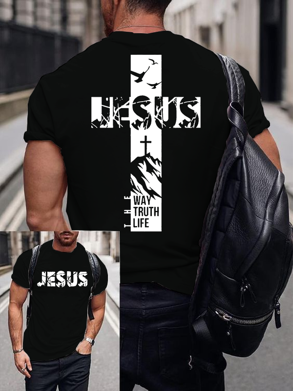 The Way The Truth The Life Jesus God Christian Cotton T-Shirt