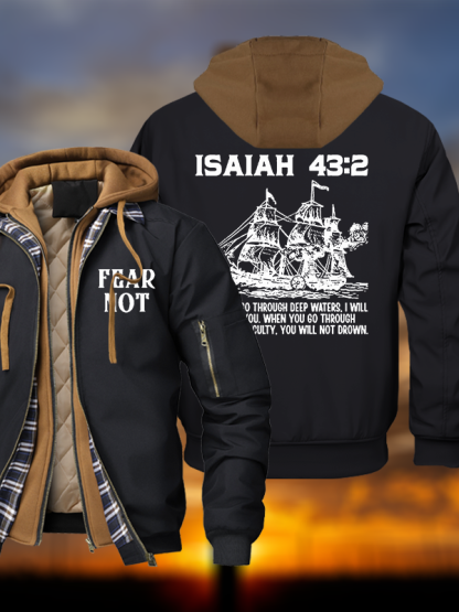 Fear Not Warm Hooded Bomber Jacket