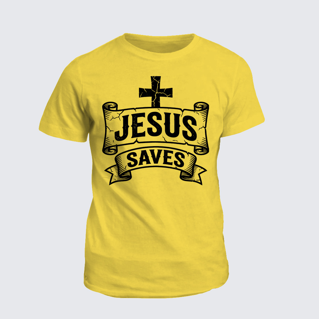 Jesus Saves Jesus God Christian Cotton T-Shirt