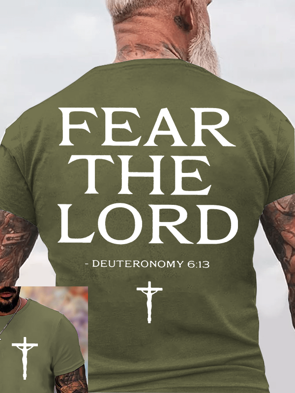 Fear The Lord Jesus God Christian Cotton T-Shirt