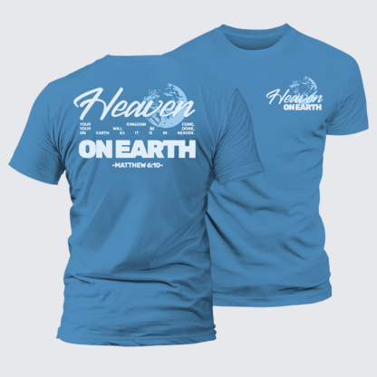 Heaven On Earth Jesus God Christian Premium Mercerized Cotton Tee