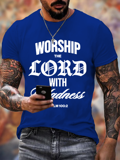 Worship The Lord Jesus God Christian Cotton T-Shirt