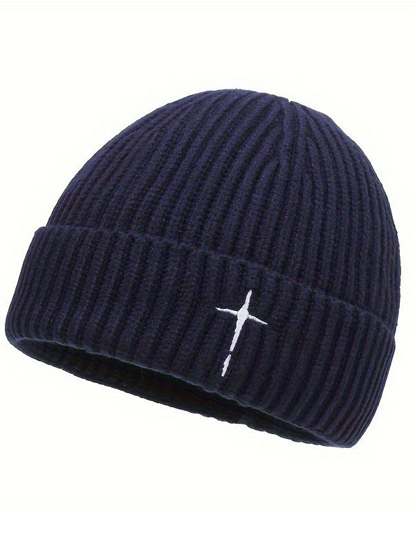 Embroidery Cross Warm Beanie Cold hat