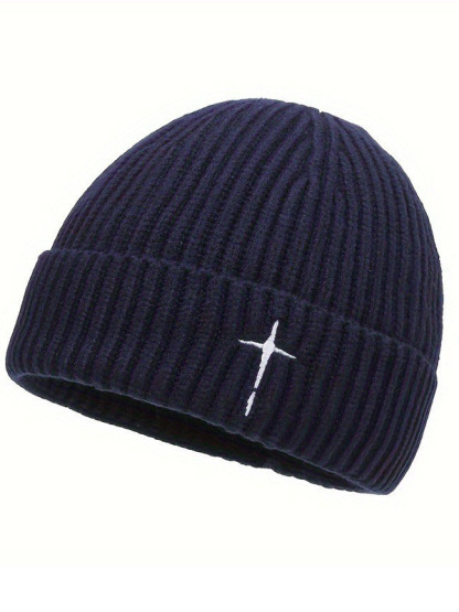 Embroidery Cross Warm Beanie Cold hat