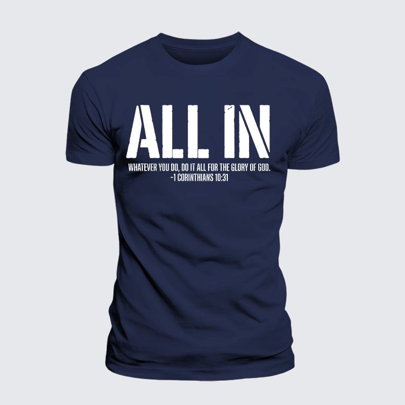 All In 1 Corinthians 10:31 Jesus God Christian Premium Mercerized Cotton Tee