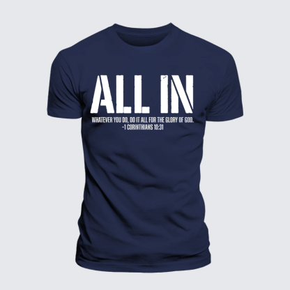 All In 1 Corinthians 10:31 Jesus God Christian Premium Mercerized Cotton Tee