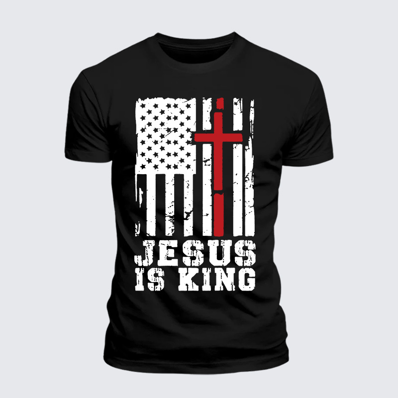 Man Of God Husband Dad Jesus God Christian Cotton T-Shirt
