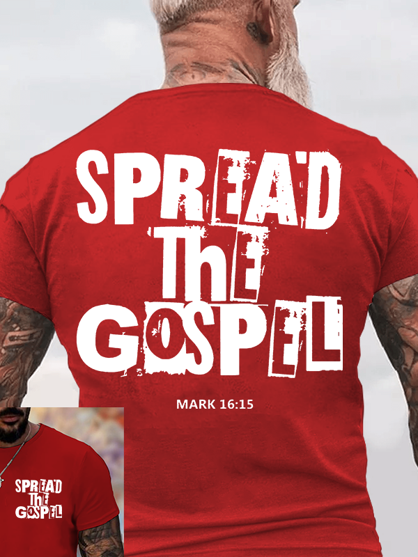 Spread The Gospel Jesus God Christian Cotton T-Shirt