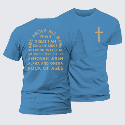 Name Above All Names Jesus God Christian Premium Mercerized Cotton Tee
