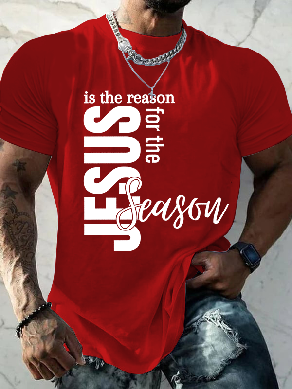 Jesus Is The Reason For The Season Jesus God Christian Cotton T-Shirt