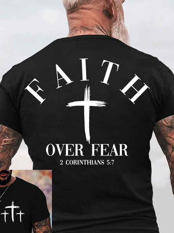 Man Of God Husband Dad Jesus God Christian Cotton T-Shirt