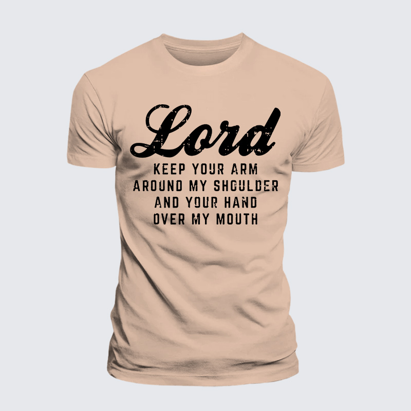 Lord Arm Shoulder Hand Mouth Jesus God Christian Premium Mercerized Cotton Tee