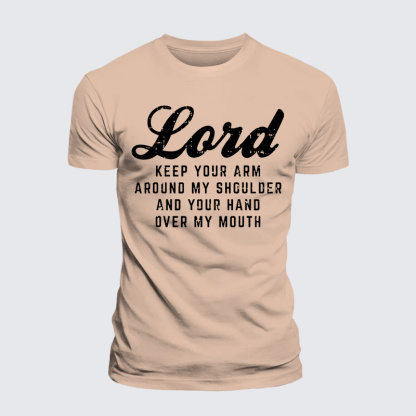 Lord Arm Shoulder Hand Mouth Jesus God Christian Premium Mercerized Cotton Tee