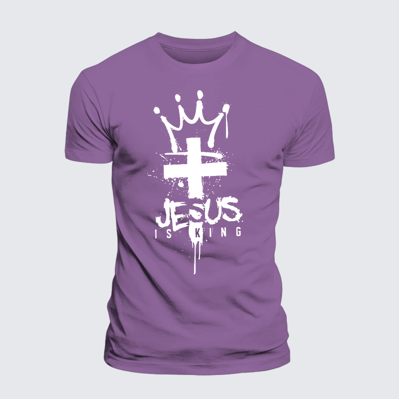 Jesus Is King Jesus God Christian Premium Mercerized Cotton Tee