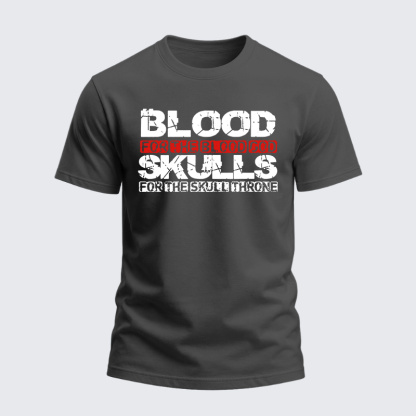 Heavyweight Cotton Tee - Blood For The Blood God Skulls For The Skull Throne