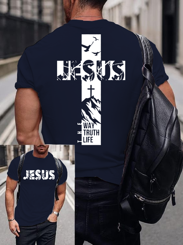 The Way The Truth The Life Jesus God Christian Cotton T-Shirt