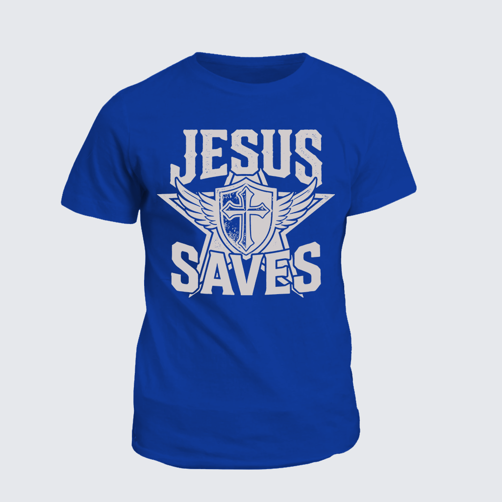 Jesus Saves Jesus God Christian Cotton T-Shirt