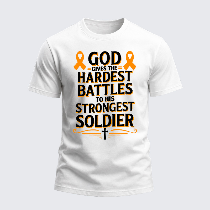 Heavyweight Cotton Tee - God Gives Hardest Battle