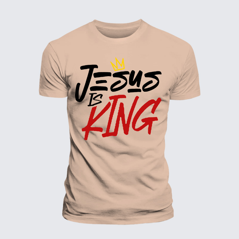 Jesus Is King Jesus God Christian Premium Mercerized Cotton Tee