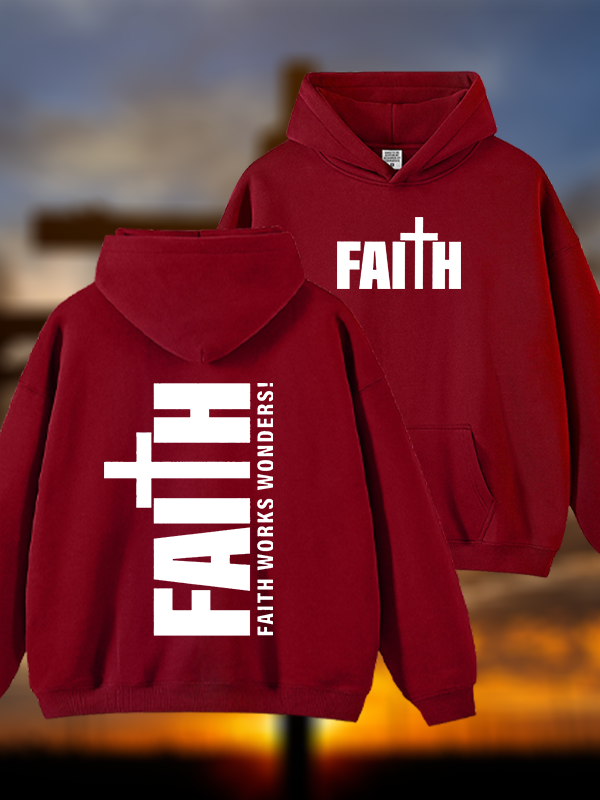 Faith Jesus God Christian Plush Fleece-Lined Hoodie
