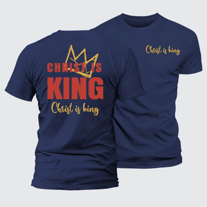 Christ Is King Jesus God Christian Premium Mercerized Cotton Tee