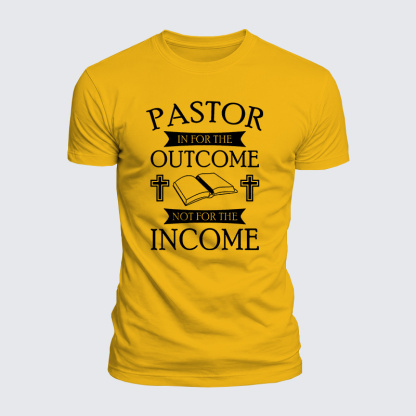 Pastor In It For The Outcome Jesus God Christian  – Luxe Mercerized Interlock Cotton Tee