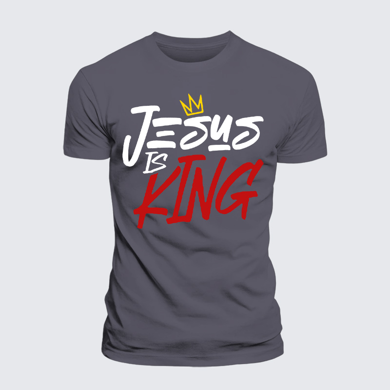 Jesus Is King Jesus God Christian Premium Mercerized Cotton Tee