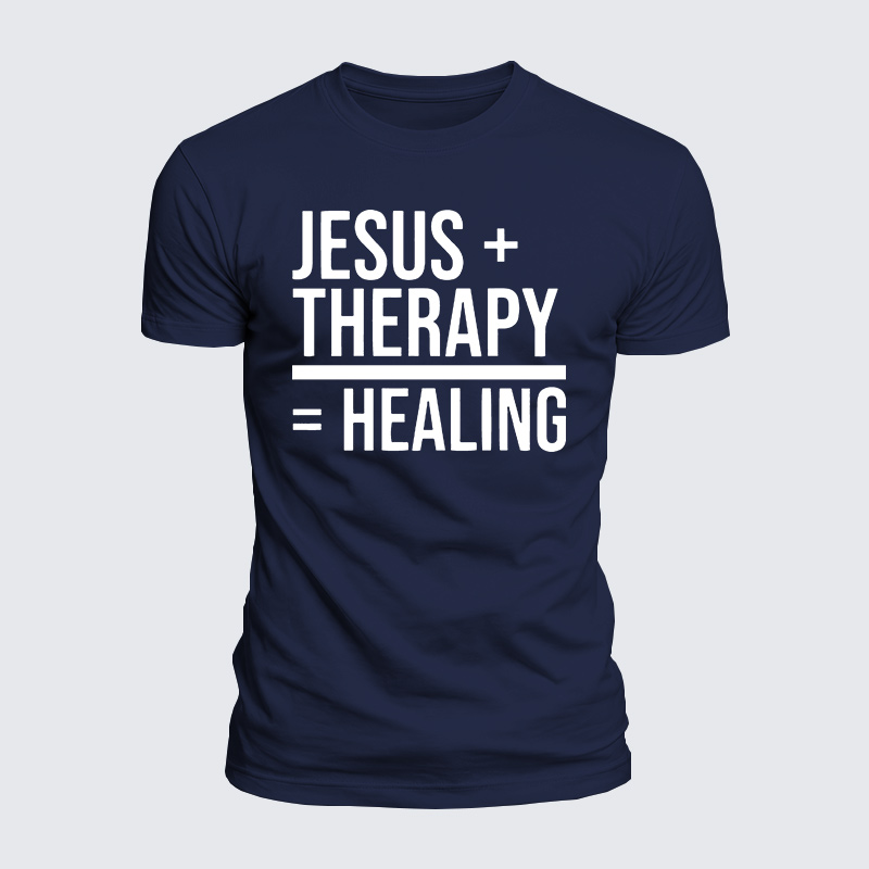 Jesus Therapy Healing Jesus God Christian  – Luxe Mercerized Interlock Cotton Tee