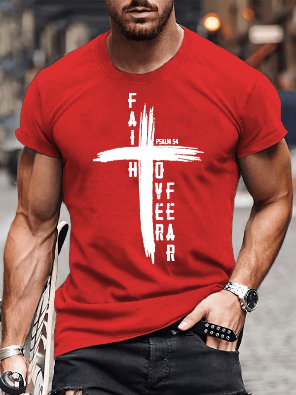 Faith Over Fear Jesus God Christian Cotton T-Shirt