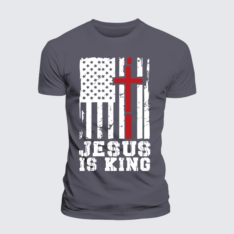 Jesus Is King Jesus God Christian Premium Mercerized Cotton Tee