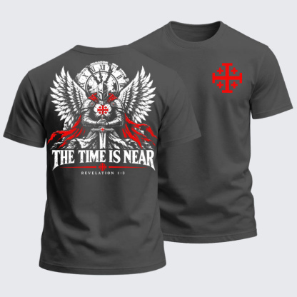 Heavyweight Cotton Tee - The Time Is Near Revelation 1:3