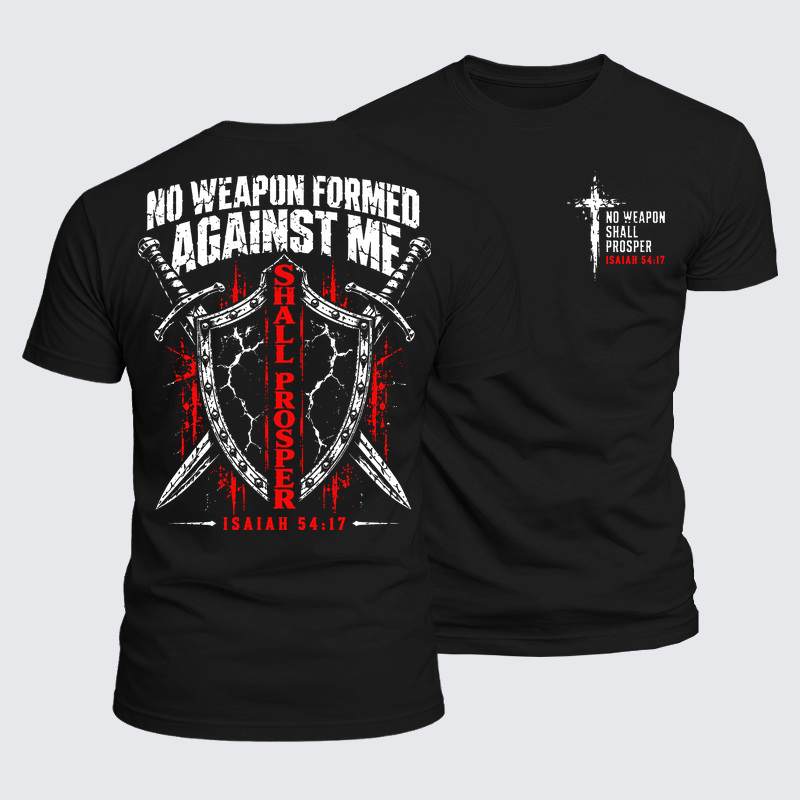 Luxe Mercerized Cotton Tee - No Weapon Formed Against Me Shall Prosper – Isaiah 54:17