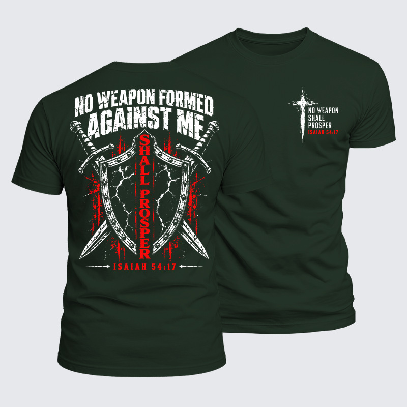 Luxe Mercerized Cotton Tee - No Weapon Formed Against Me Shall Prosper – Isaiah 54:17
