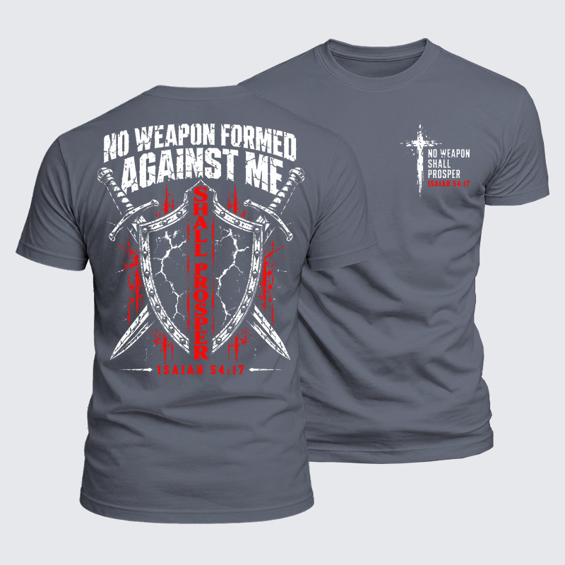 Luxe Mercerized Cotton Tee - No Weapon Formed Against Me Shall Prosper – Isaiah 54:17