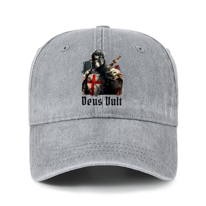 Heritage Washed Cap - Deus Vult - Gray (front)