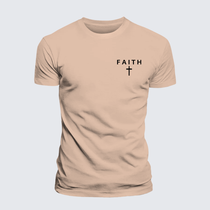 Faith Cross Jesus God Christian Premium Mercerized Cotton Tee