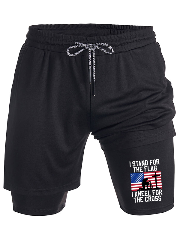 I Stand For The Flag And Kneel For The Cross Christian Performance Shorts