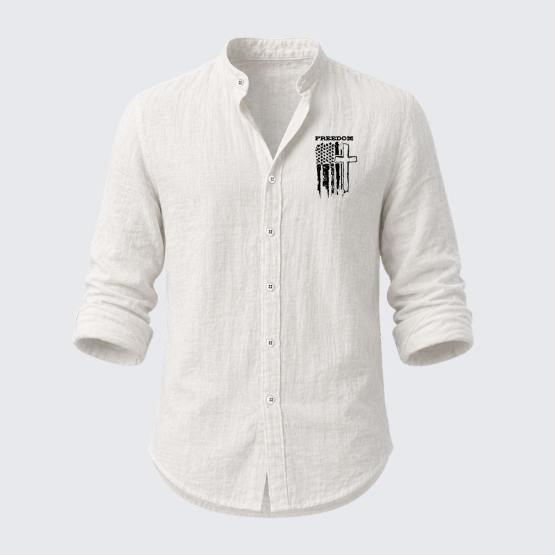 Freedom Cross Vertical Flag Resort Casual Shirt