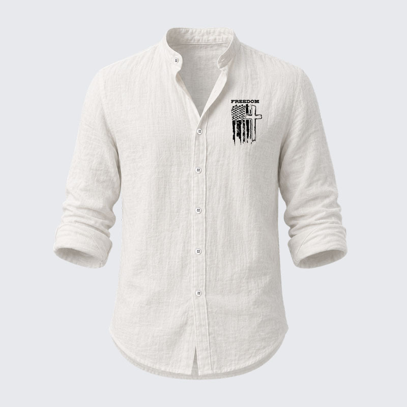 Freedom Cross Vertical Flag Resort Casual Shirt